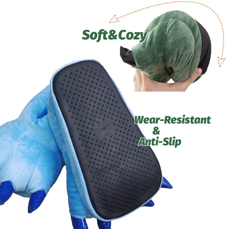 acdiac Unisex Soft Animal Paw Claw Slippers Fun Fuzzy Home Costume Shoes (L, blue) - Image 4